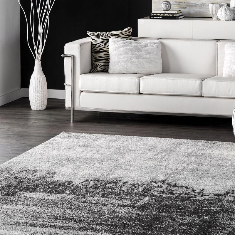 Nuloom Alayna Abstract 8x10 Indoor Area Rug for Living Room Bedroom Dining Room Kitchen, Black/Ivory