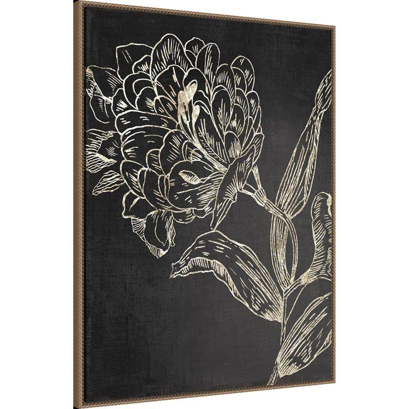 32"x42" Golden Flower Folklore II by Asia Jensen: Amanti Art Canvas, Botanical Sketch Style