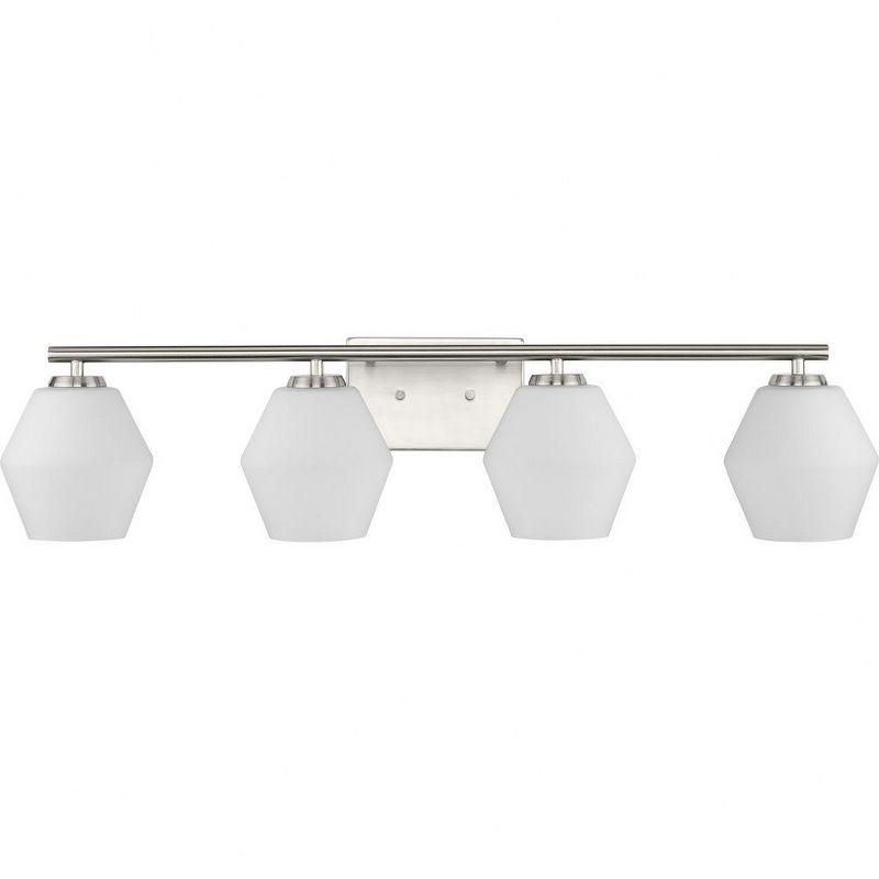 Progress Lighting Copeland 4-Light Brushed Nickel Vanity Light with Opal Glass Shades