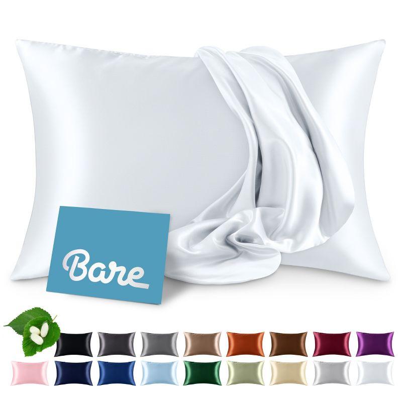 White Standard Mulberry Silk Hypoallergenic Pillowcase