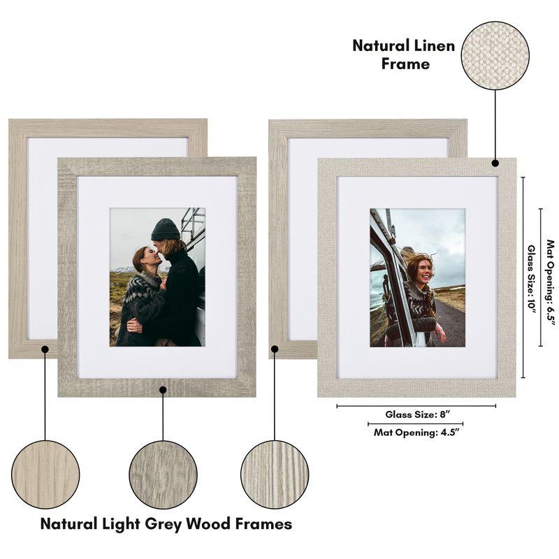 Americanflat Picture Frame Set With Mat - Perfect for Farmhouse Decor - 4 Pack