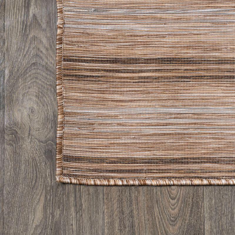 Multicolor Stripe Synthetic 4' x 6' Easy-Care Area Rug