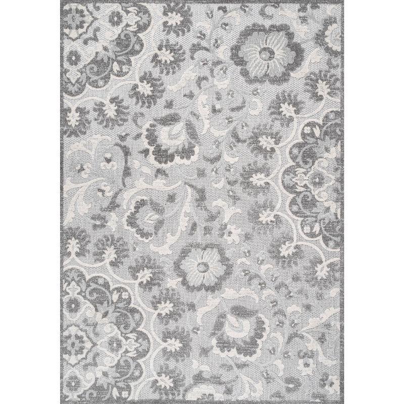 Modern Moroccan Medallion 4' x 6' Gray Synthetic Area Rug