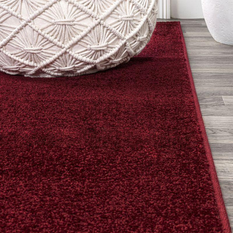 3'x5'Oval  Haze Solid Low-Pile, Dark Red - JONATHAN Y