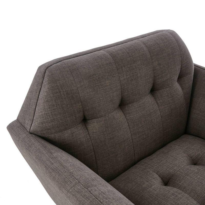 Newport Lounge Chair Charcoal - Ink+Ivy: Mid-Century Modern, Button Tufted, Wood Legs