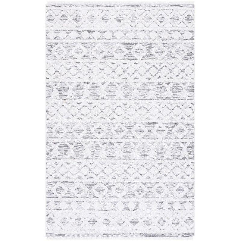 Augustine Off-White Synthetic Flat Woven 5' x 7' Rug