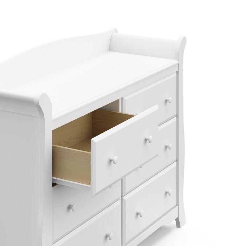 Avalon Sleek White 6-Drawer Nursery Dresser with Ball Bearing Glides