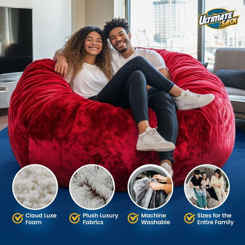 Ultimate Sack 6ft Bean Bag Chair, Oversized Comfortable Indoor Floor Lounger, Giant Foam-Filled Furniture for Relaxing, Brown Suede