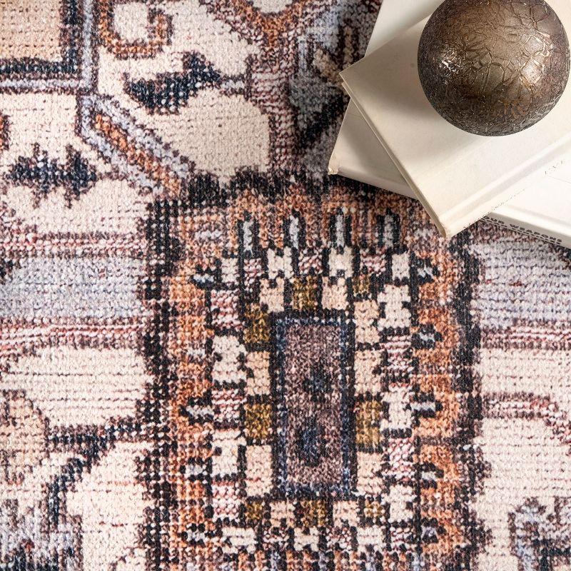 Nuloom Sasha Pet Friendly Machine Washable Medallion Area Rug, 2' x 3', Light Pink