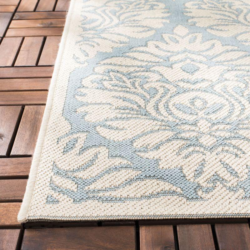 Beach House BHS135 POWER LOOMED Indoor/Outdoor Runner Rug - Aqua/Cream - 2'2"x4' - Safavieh