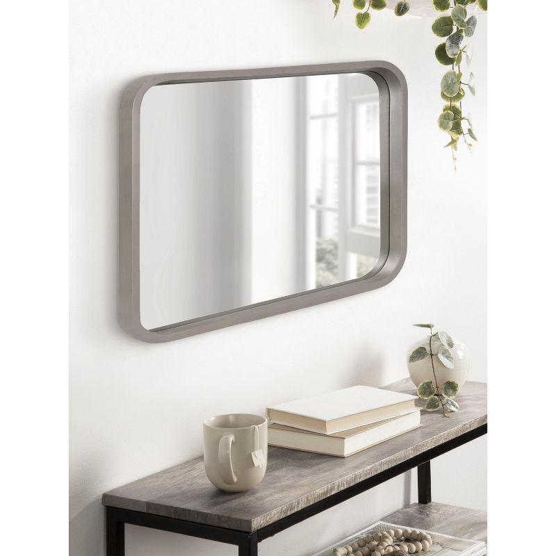 Kate and Laurel Hutton Wood Framed Radius Rectangle Mirror