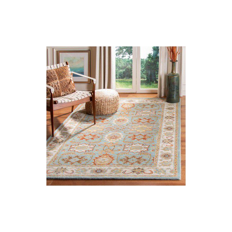 Heritage HG734 Handmade Area Rug - 5'x8' - Light Blue/Ivory - Safavieh