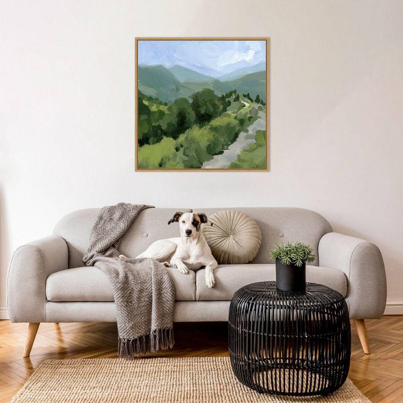 Amanti Art 30"x30" Tree Lined Path I by Victoria Barnes Framed Canvas Wall Art Print