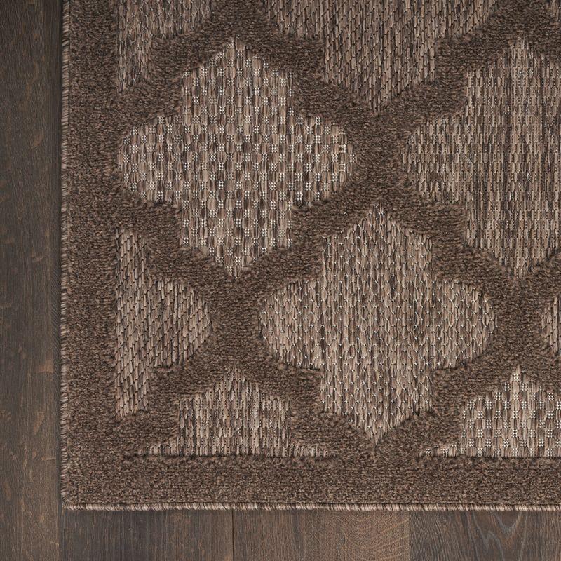 Nourison Easy Care Trellis Flatweave Indoor Outdoor Area Rug 6' x 9' Brown