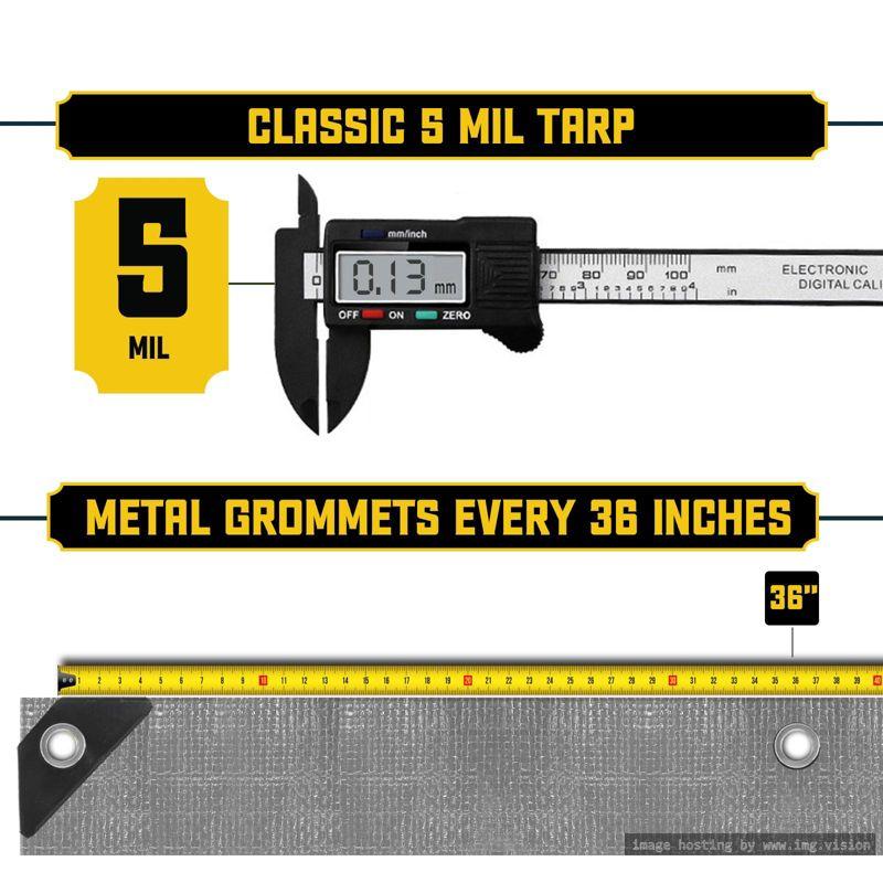 Core Tarps 18 ft. x 24 ft. 5 Mil Heavy Duty Polyethylene Tarp, Waterproof, UV Resistant