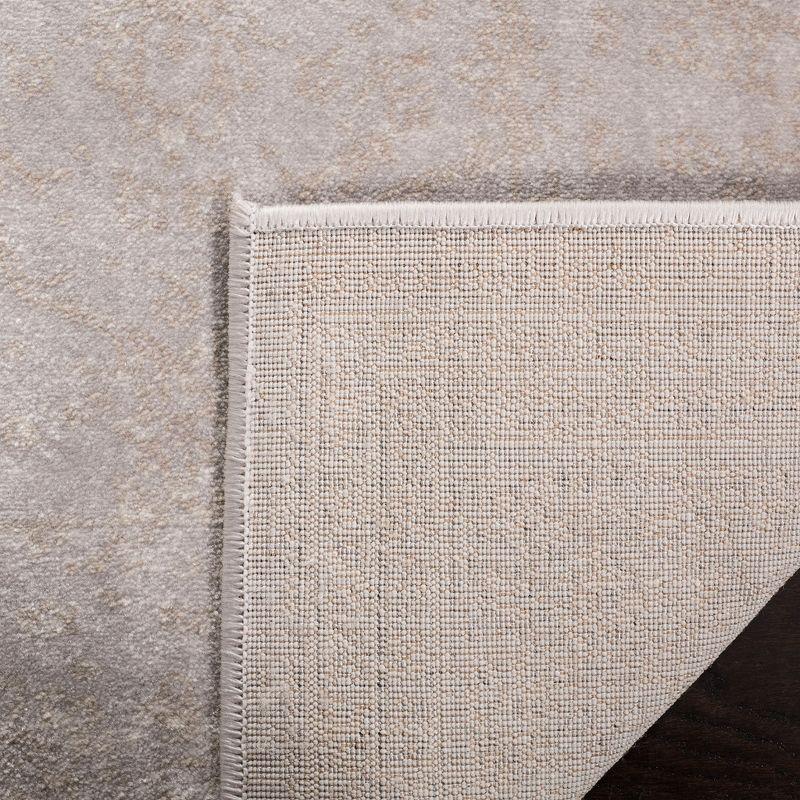 Elegant Light Grey & Grey 8' x 10' Synthetic Rectangular Area Rug