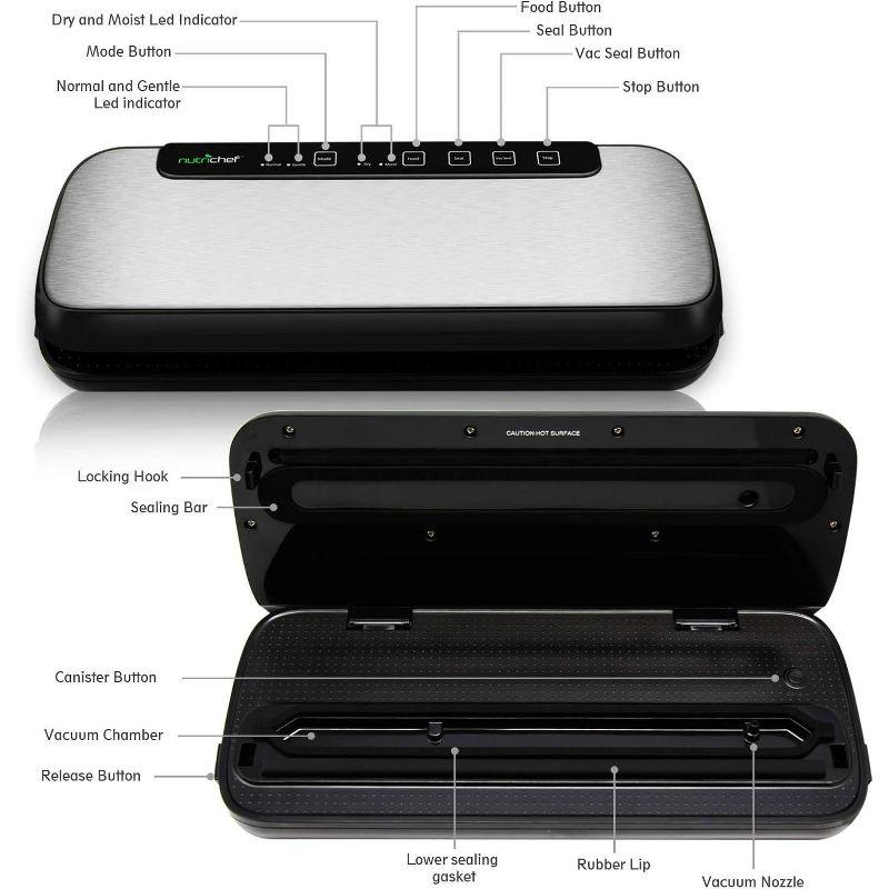 Automatic Vacuum Sealer for Food Storage with Stainless Steel Housing, Easy Operation, + Freshness Preservation