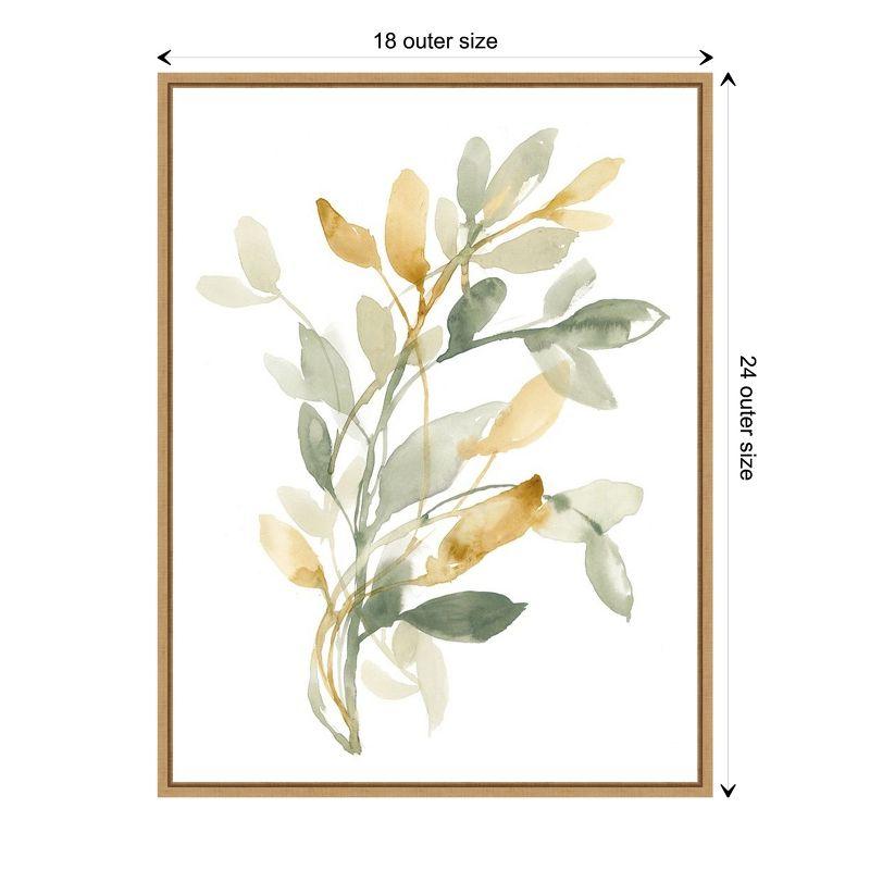 Amanti Art Sage and Sienna Leaves II by Jennifer Goldberger Canvas Wall Art Print Framed 18 x 24-in.