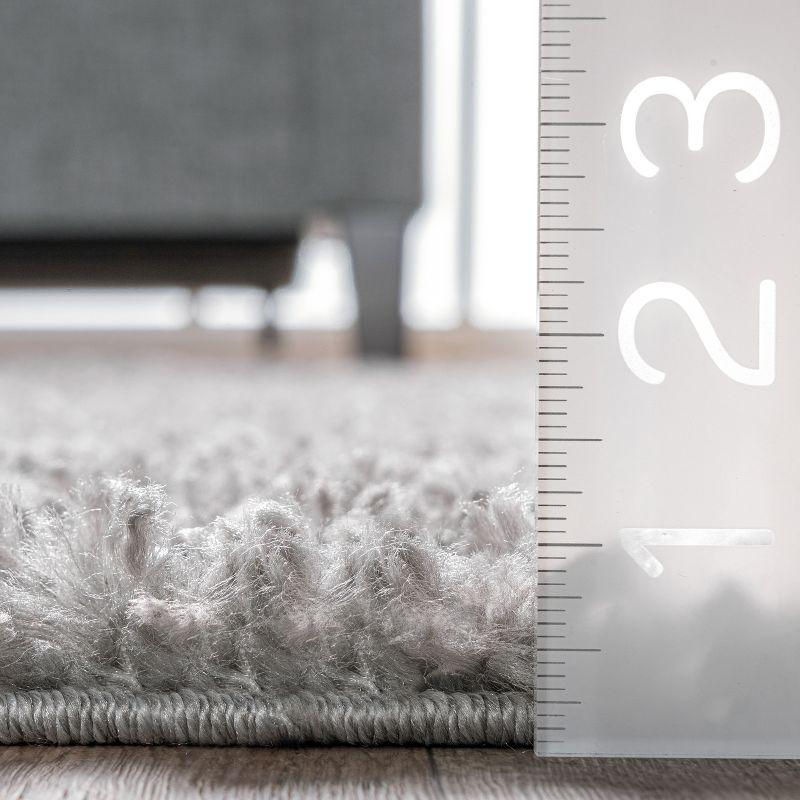 Nuloom Neva Solid 3x5 Accent Shag Indoor Area Rug for Living Room Bedroom Dining Room Nursery Entryway, Grey/Ivory