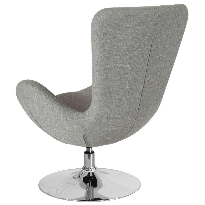 Merrick Lane High-Back Egg Style Lounge Chair With 360° Swivel Metal Base