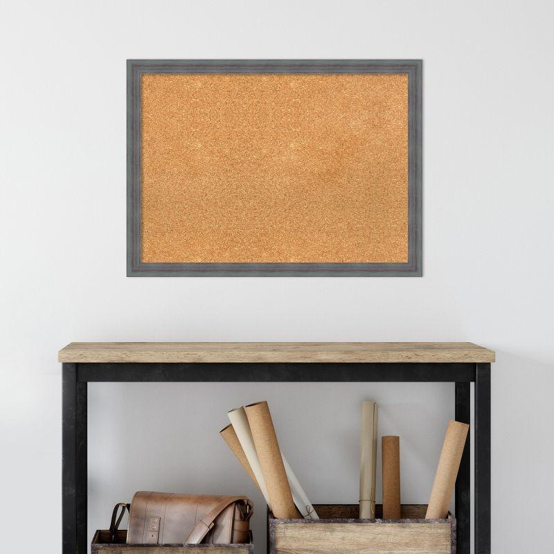 Amanti Art Dixie Grey Rustic Wood Framed Corkboard