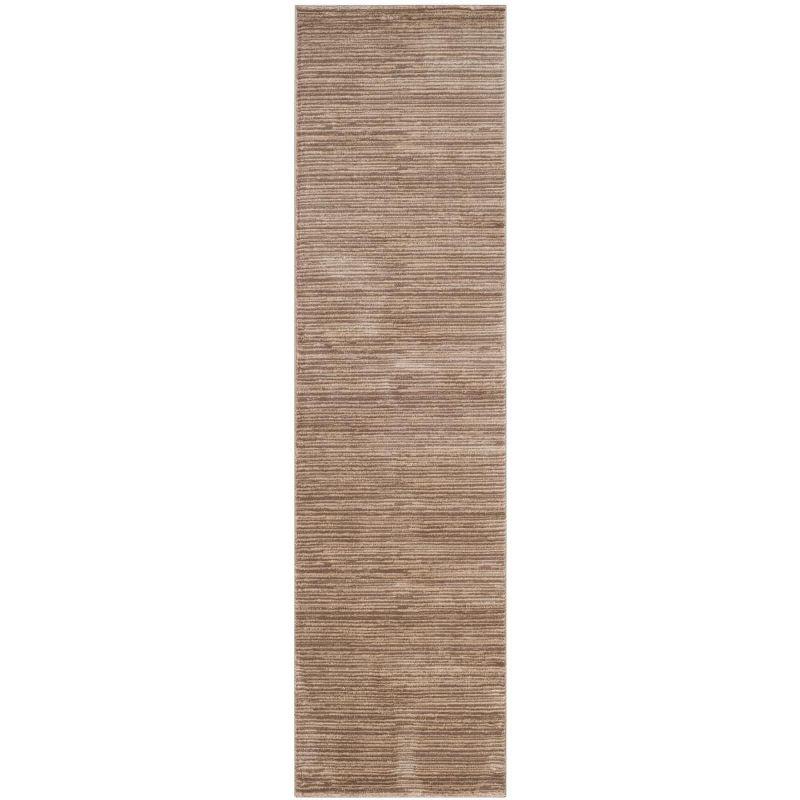 Elysian Light Brown Synthetic 2'2" x 8' Soft Texture Runner Rug