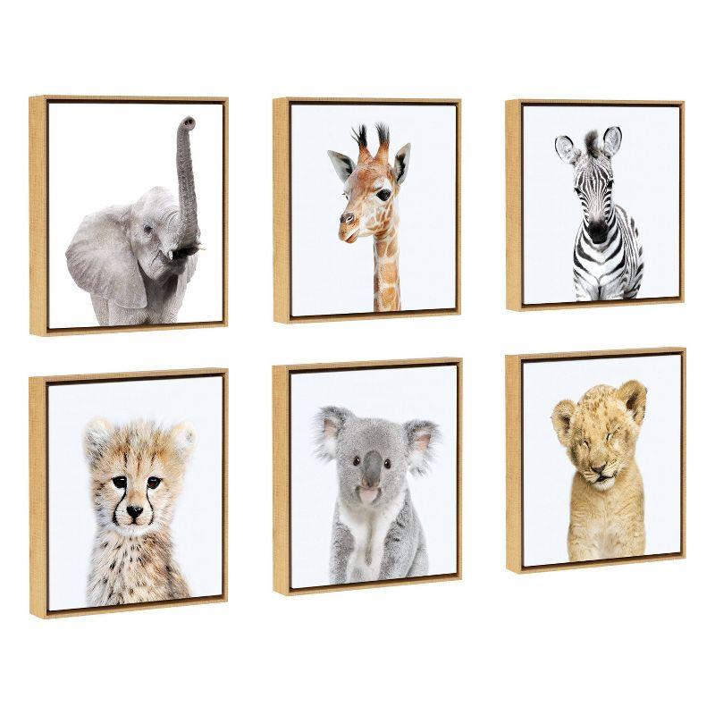 13" x 13" 6pc Ari Safari Animals Wall Art - Kate & Laurel All Things Decor