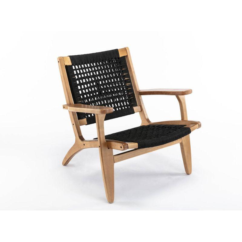 Boraam Harrison Woven Armchair: Modern Twill, Wood Frame, Spot Clean, 300lb Capacity