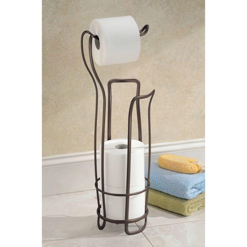 Bronze Freestanding Steel Toilet Paper Holder for 3 Rolls