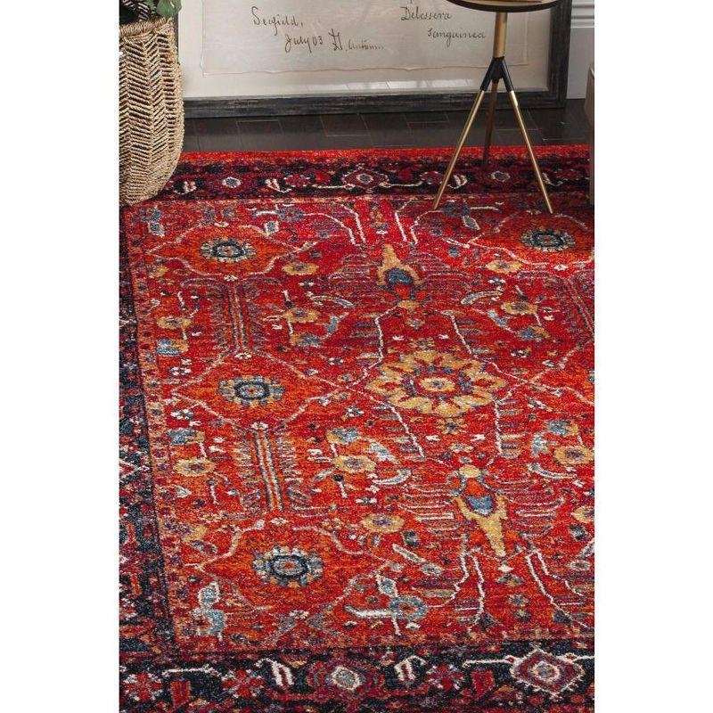 Vintage Hamadan VTH220 Power Loomed Indoor Area Rug - Orange/Navy - 6'7"x9' - Safavieh
