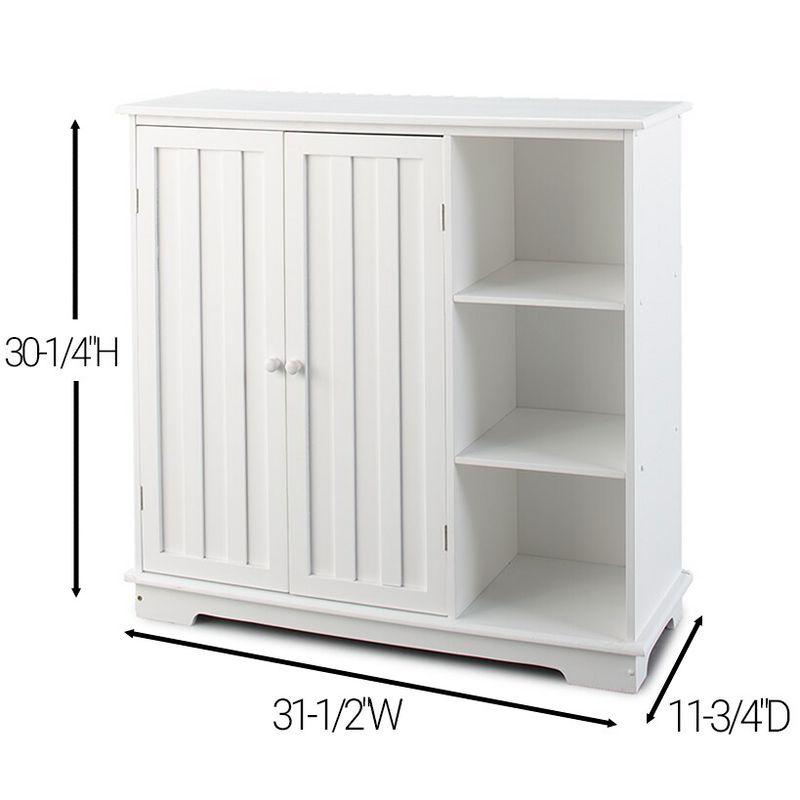 The Lakeside Collection Beadboard Buffet Cabinet - Sideboard with Storage - White