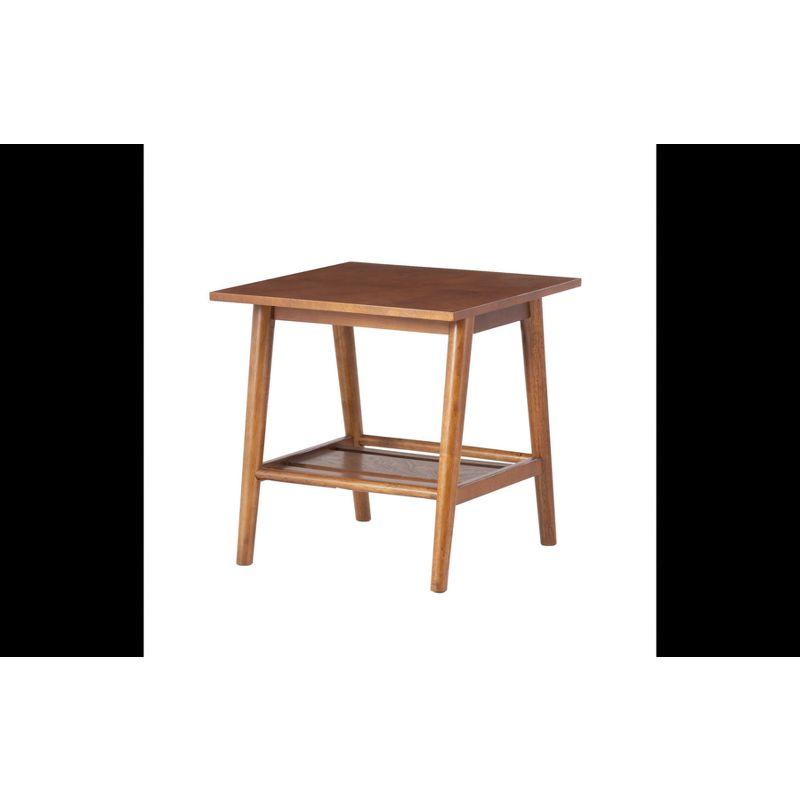 Brock 22” Wood Square End Table with Shelf