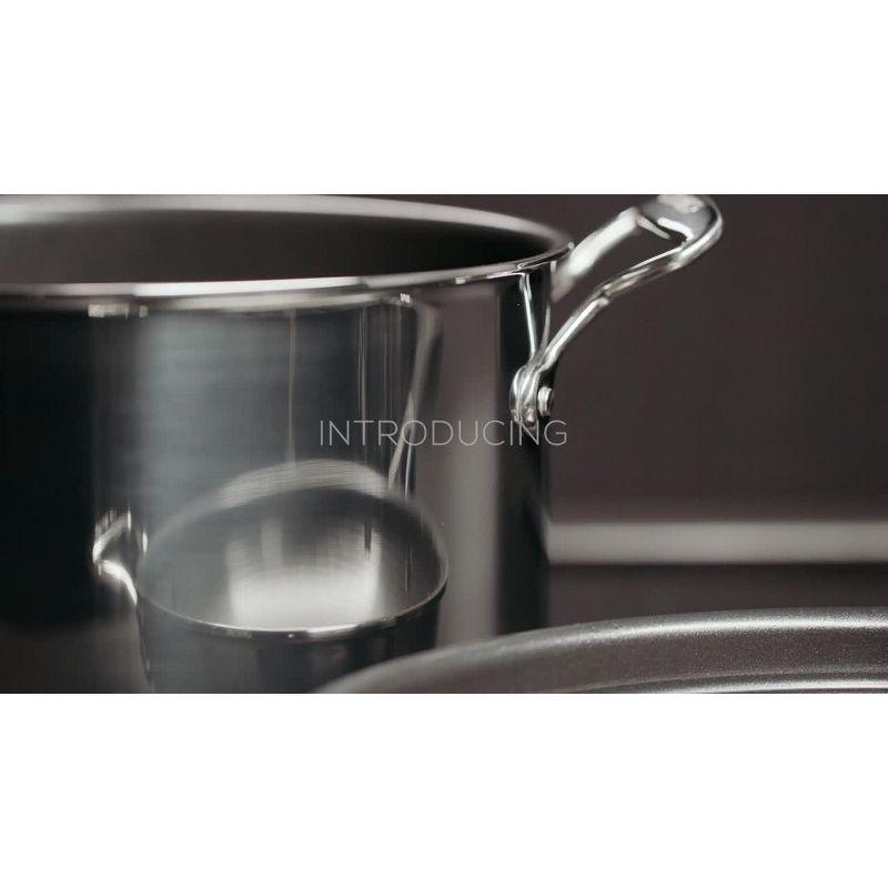 Circulon Circulon Clad Stainless Steel Cookware and Utensil Set with Hybrid SteelShield Nonstick, 12-Piece