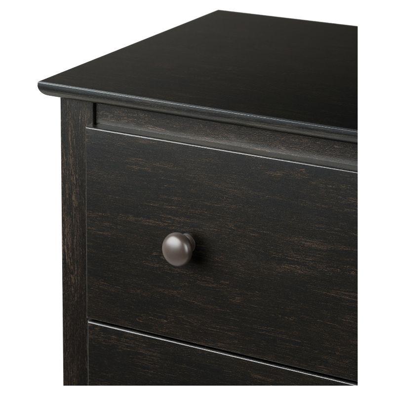 Prepac Monterey 5 Drawer Dresser Washed Black: Wood Composite Vertical Storage, 45.25" High