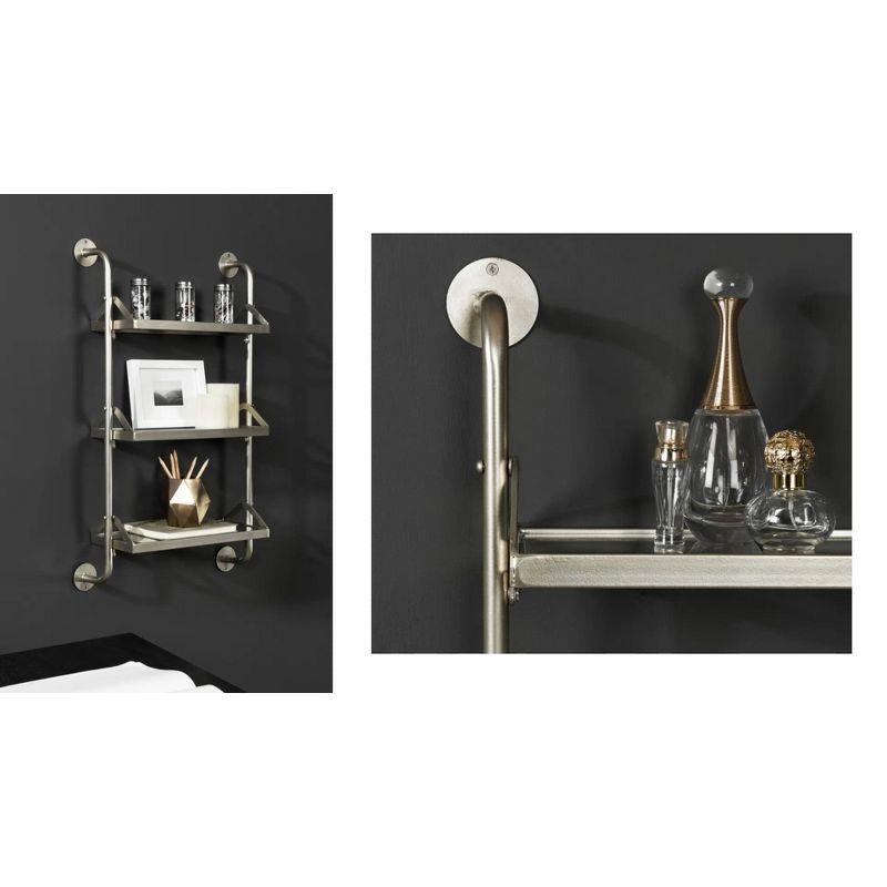 Kate & Laurel All Things Decor 18"x30" Marit Three-Tier Wall Shelf Gold