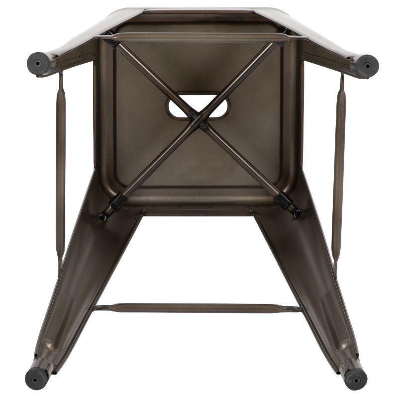 Flash Furniture 30" High Metal Indoor Bar Stool in Gun Metal Gray - Stackable Set of 4