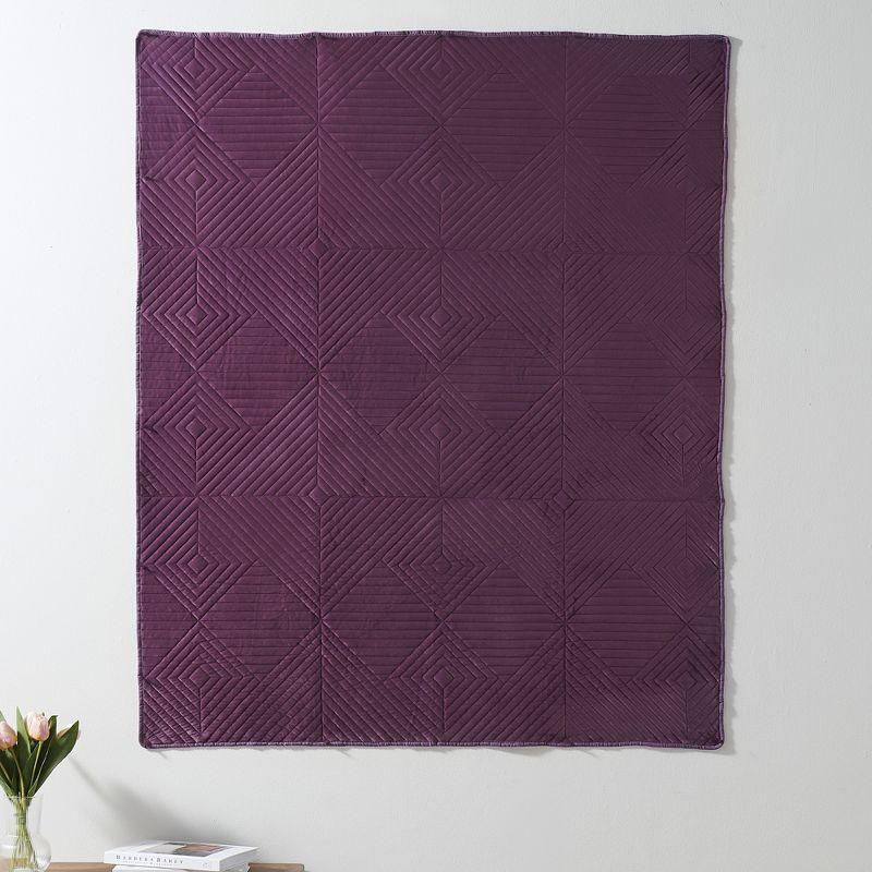 Greenland Home Fashions Riviera Velvet Quilted Throw