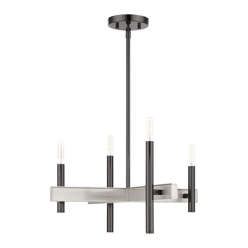 Livex Lighting Denmark 4 - Light Chandelier in  Black Chrome