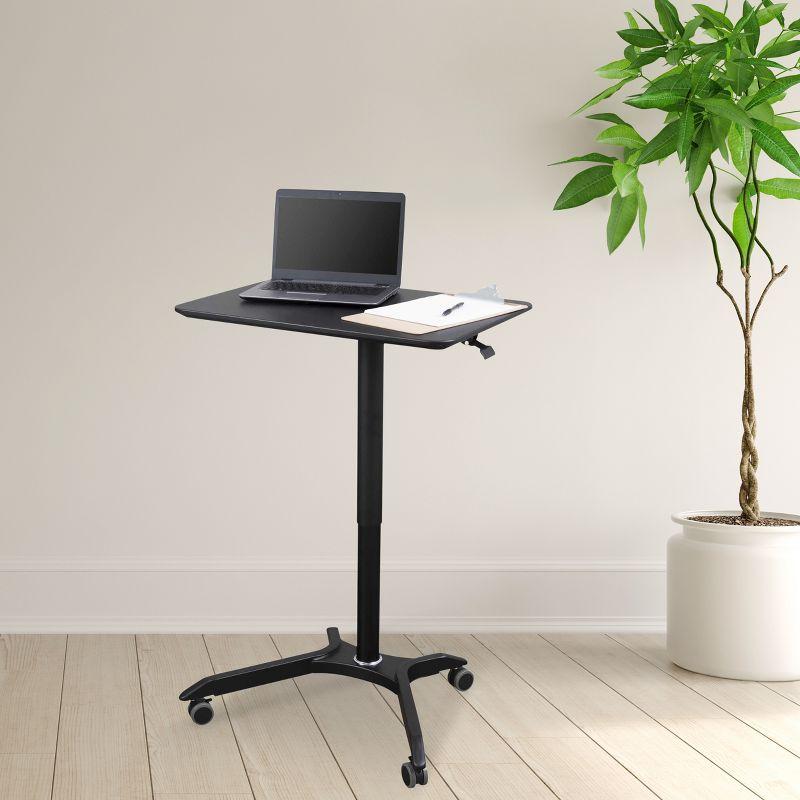 Stand Up Desk Store Pneumatic Adjustable Height Rolling Mobile Laptop Standing Desk Cart