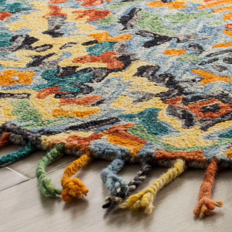 Blossom BLM452 Hand Tufted Area Rug - Blue/Multi - 8' round - Safavieh.