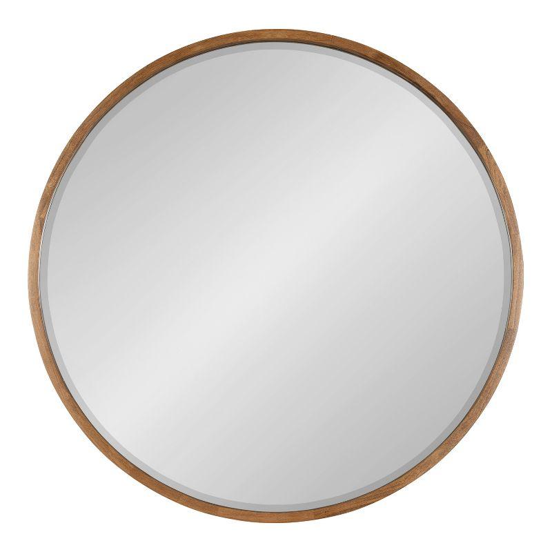 Kate and Laurel McLean Round Wood Framed Wall Mirror