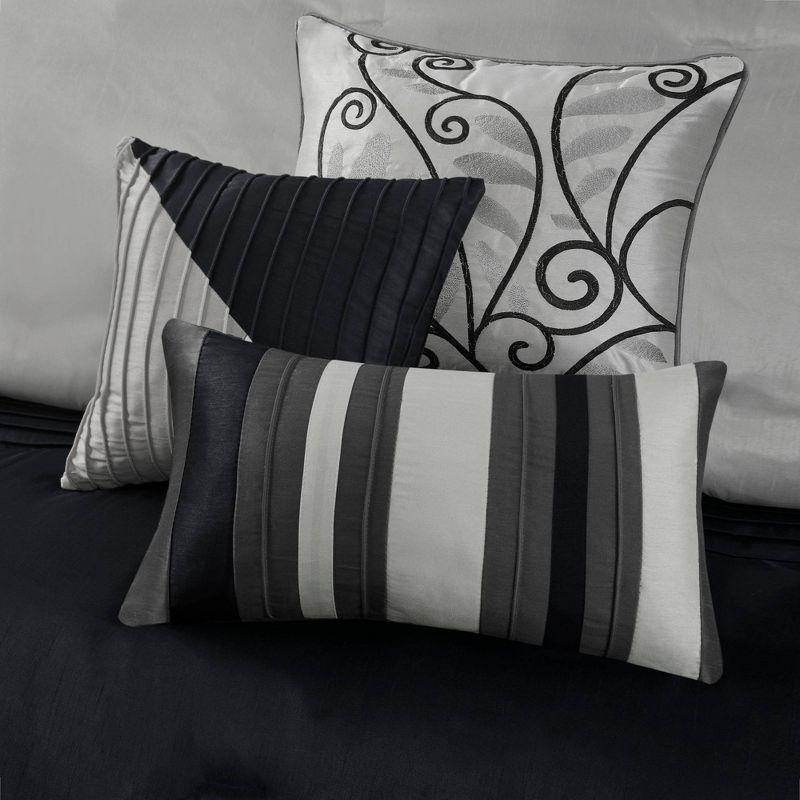 Madison Park Amherst 7 Piece Striped and Pleated Comforter Set & Reviews | Wayfair