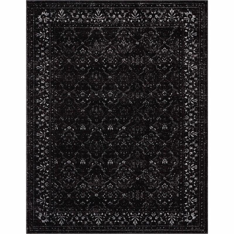 Well Woven Zazzle Argos Vintage Floral Modern Black Area Rug