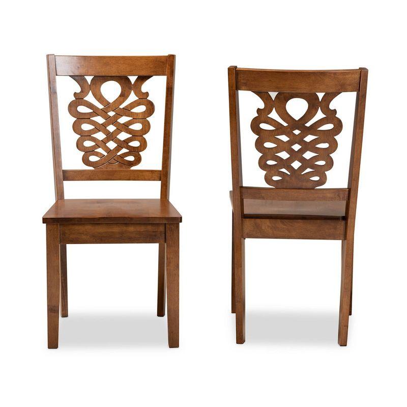 2pc Gervais Wood Dining Chair Set Brown - Baxton Studio