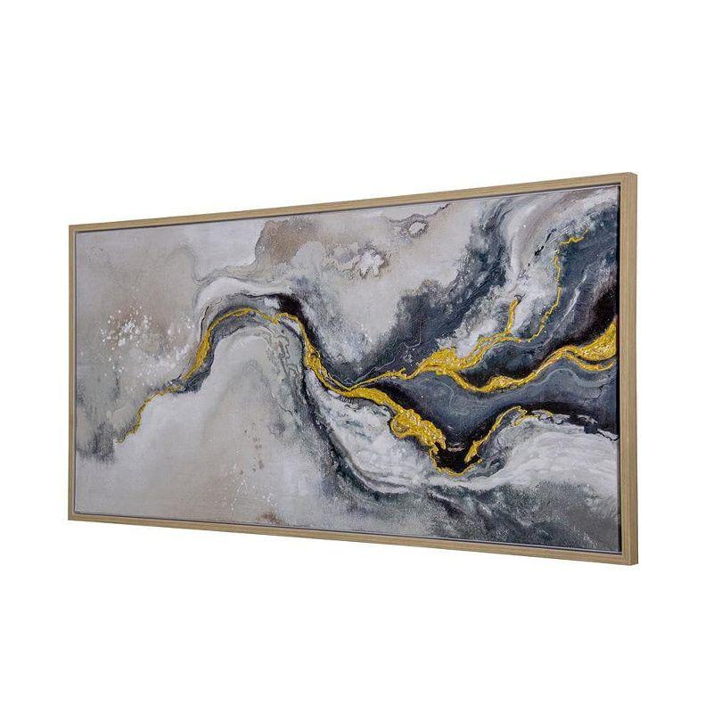 Yosemite Home 'Fluid Motion II' - 55" Wx27 H, Wall Art Hand Painted on Canvas, Framed