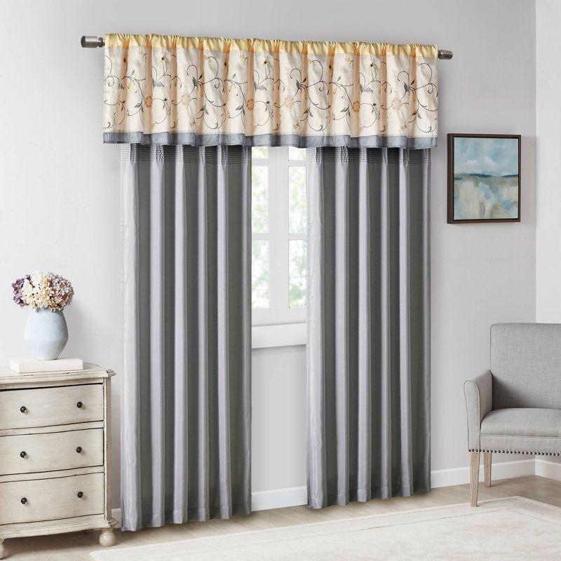 Madison Park Serene Embroidered Single Curtain Panel