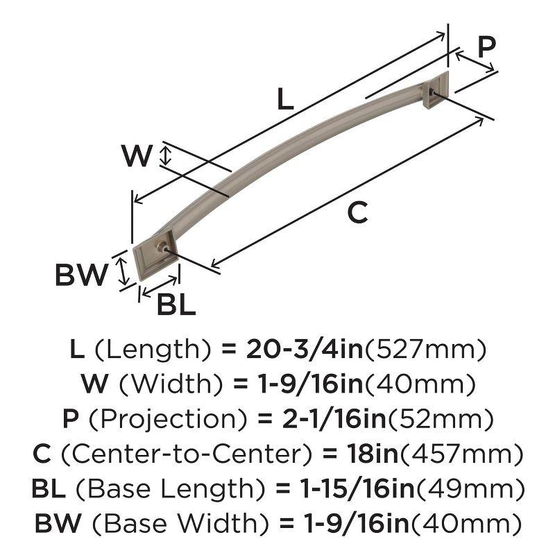 Amerock Candler 18 inch (457mm) Center-to-Center Satin Nickel Appliance Pull