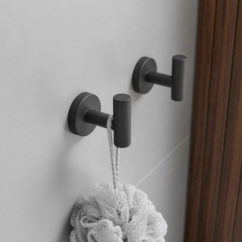 BWE 4-Pieces Round Shape J-Hook Robe/Towel Hook Wall Mount Bathroom Storage Modern