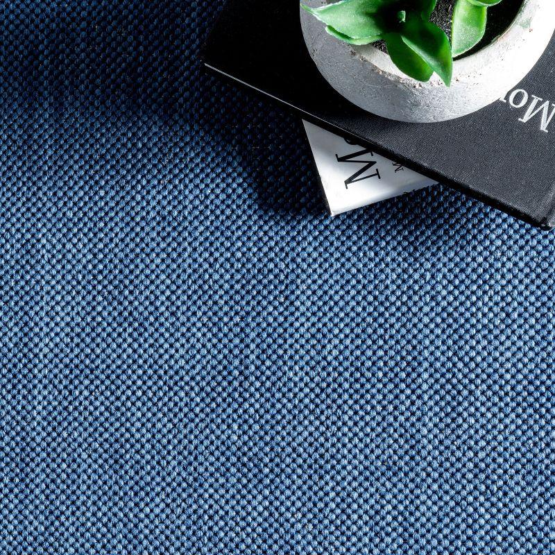 nuLOOM 8' Square Outdoor Area Rug, Stain Resistant, Weather Resistant, High Traffic, Patio, Balcony, Outside, Living Room, Dining Room, Asha Navy