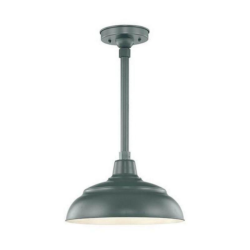 Satin Green Farmhouse Indoor/Outdoor Pendant Light